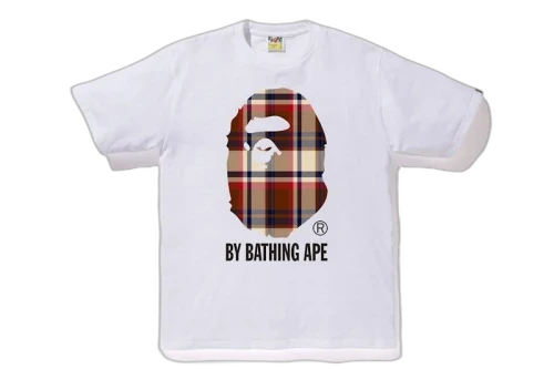 BAPE Check By Bathing Ape Tee White/Red