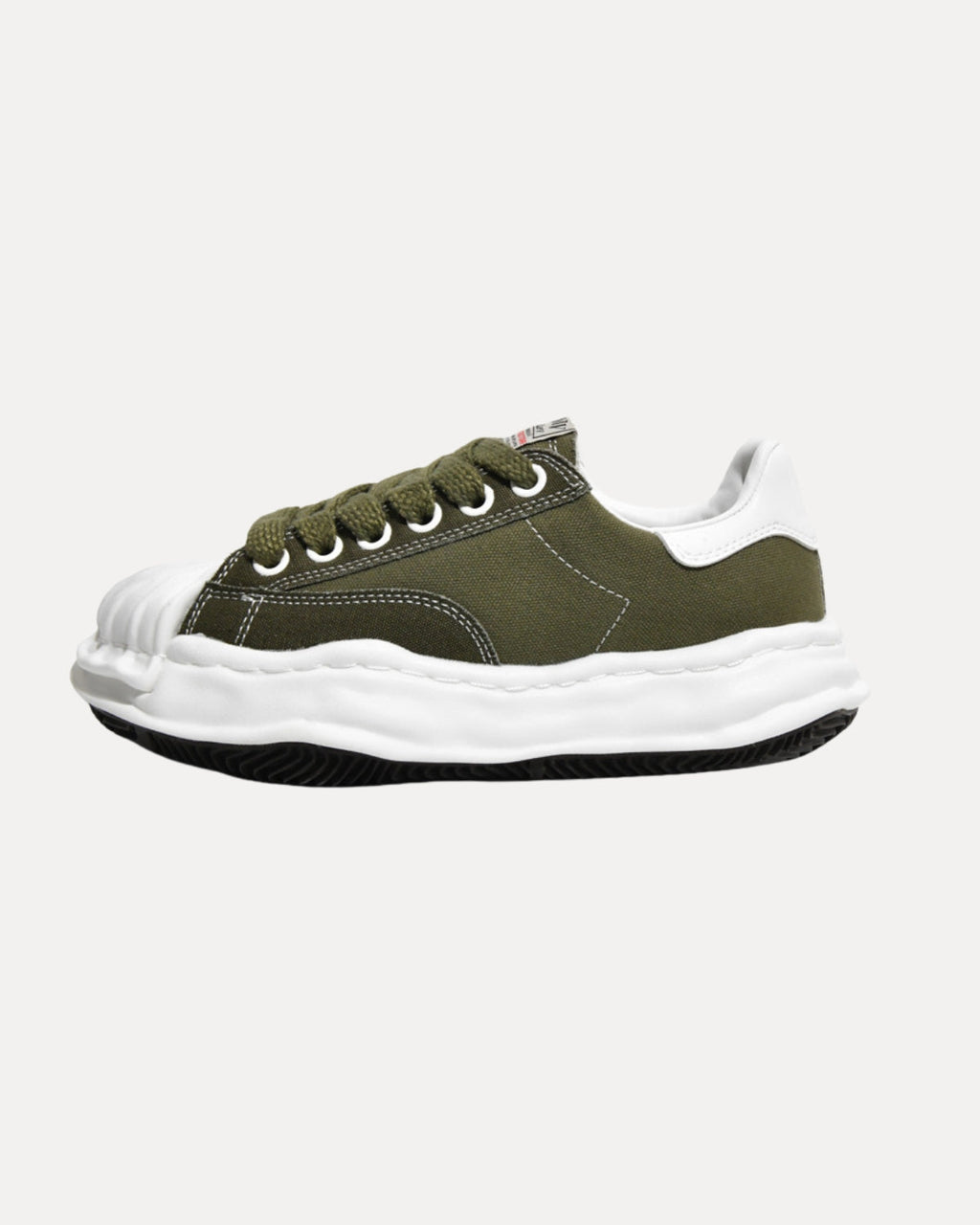 Wave Sole Canvas Sneaker – Olive