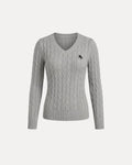 Cable Knit V-Neck Sweater