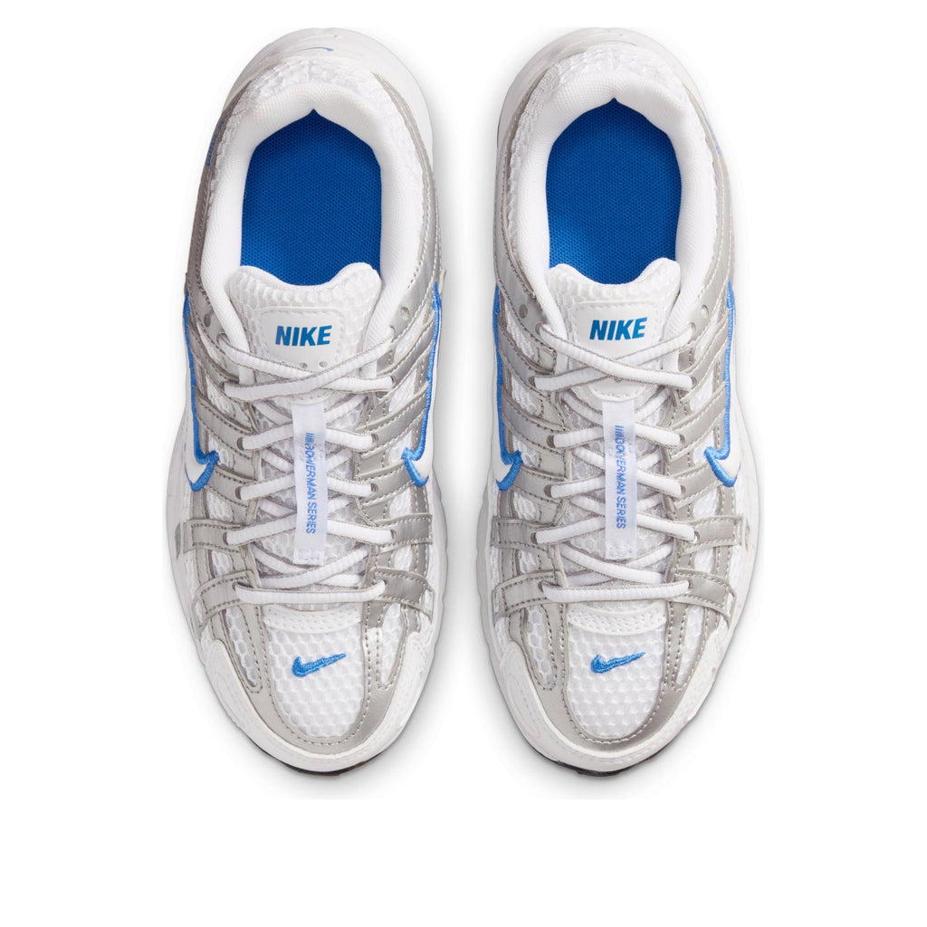 Nike P-6000 White Blue Crystal Metallic Silver (GS)
