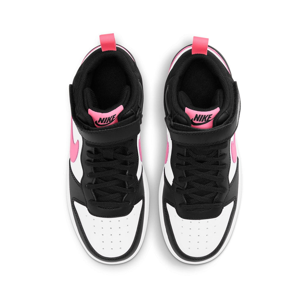 Nike Court Borough Mid 2 Black White Sunset Pulse (GS)