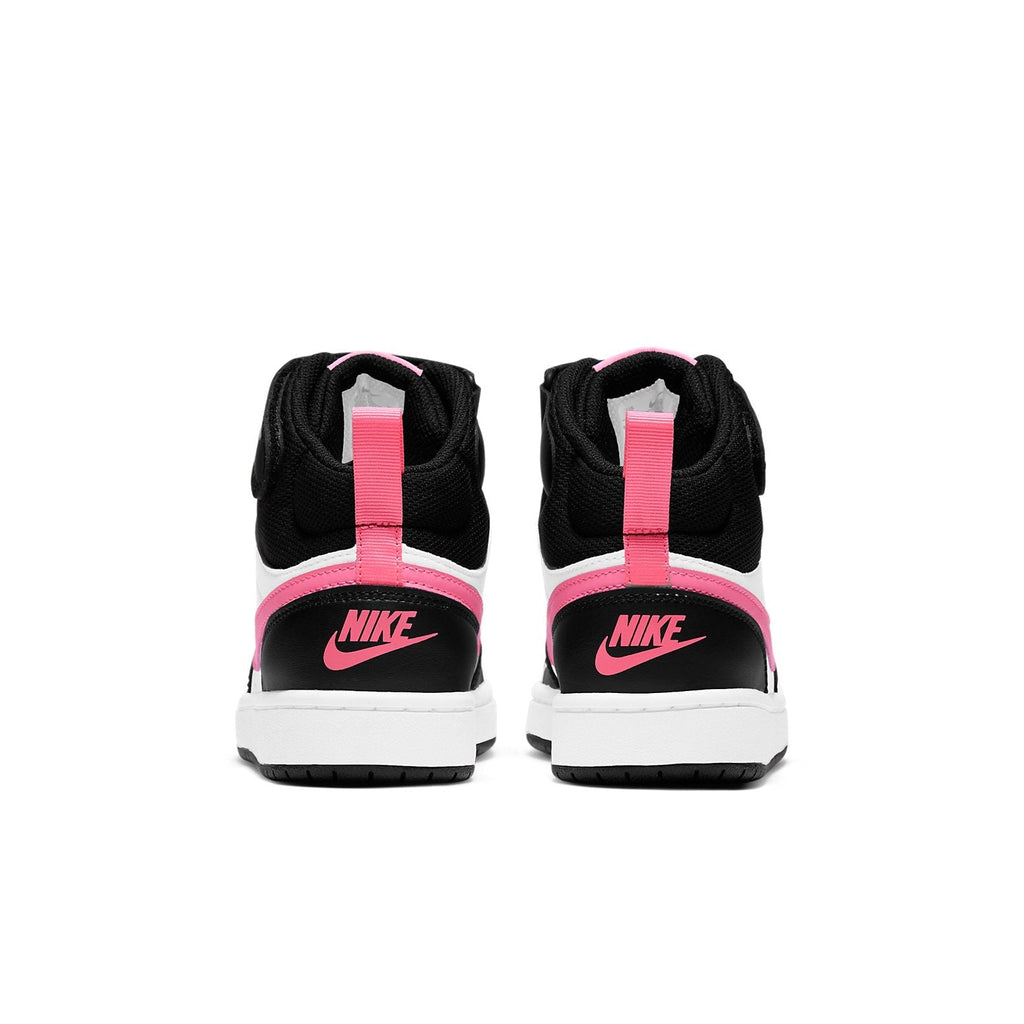 Nike Court Borough Mid 2 Black White Sunset Pulse (GS)