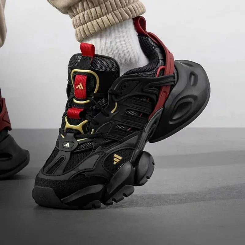 adidas XLG Runner Deluxe Black Gold Metallic Red