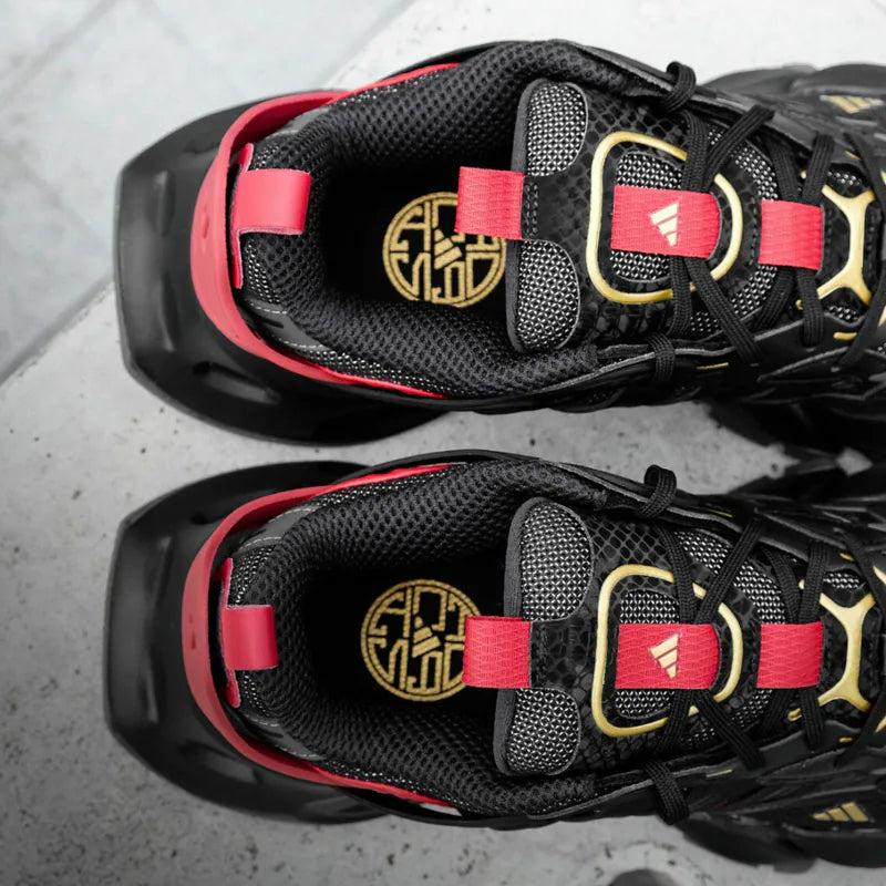 adidas XLG Runner Deluxe Black Gold Metallic Red