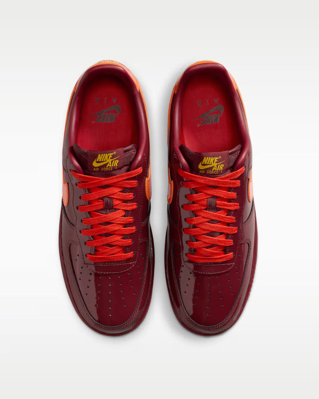 Nike Air Force 1 Low Patent Leather Dark Team Red Safety Orange