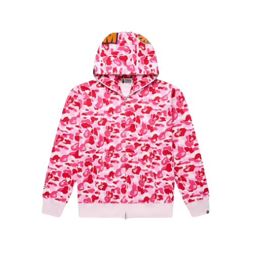 BAPE ABC Camo Shark Full Zip Hoodie Pink