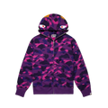 BAPE Color Camo Shark Full Zip Hoodie Purple