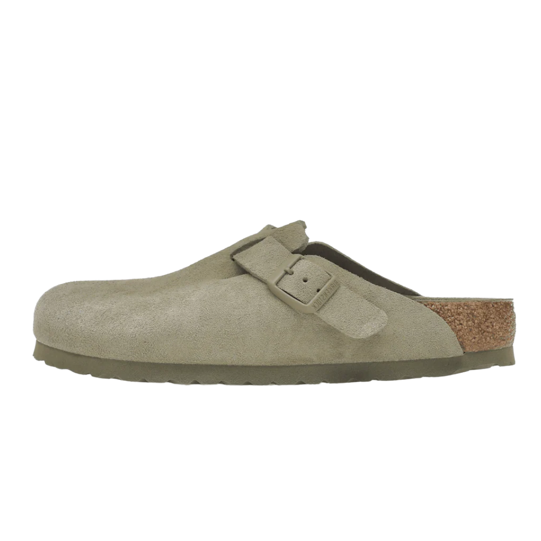 Birkenstock Boston Soft Footbed Suede Faded Khaki