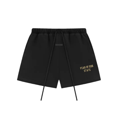 Fear of God Essentials FW24 Black Yellow Korte Broek