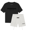 Fear of God Essentials Stretch Limo T-shirt + Light Oatmeal Korte Broek
