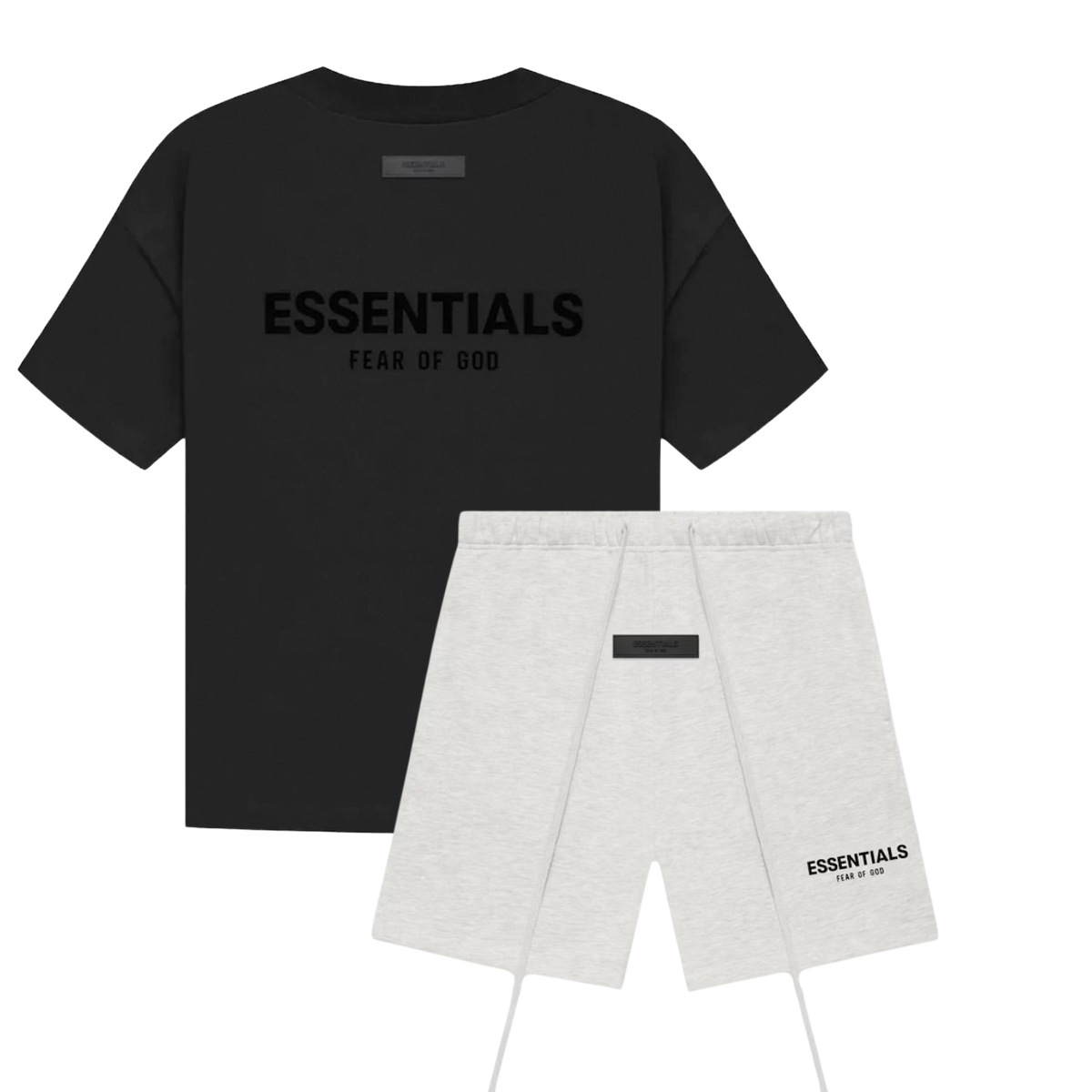 Fear of God Essentials Stretch Limo T-shirt + Light Oatmeal Korte Broek
