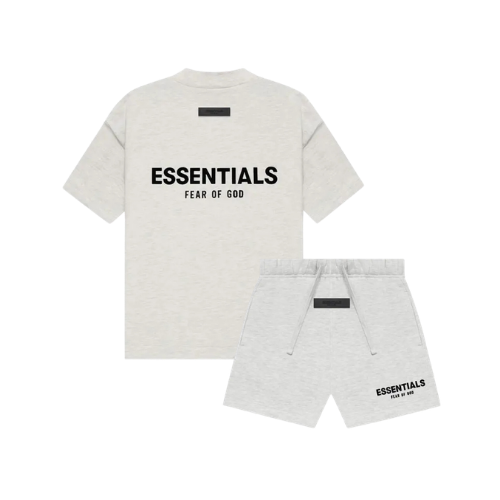 Fear of God Essentials Light Oatmeal Summer Set Kids