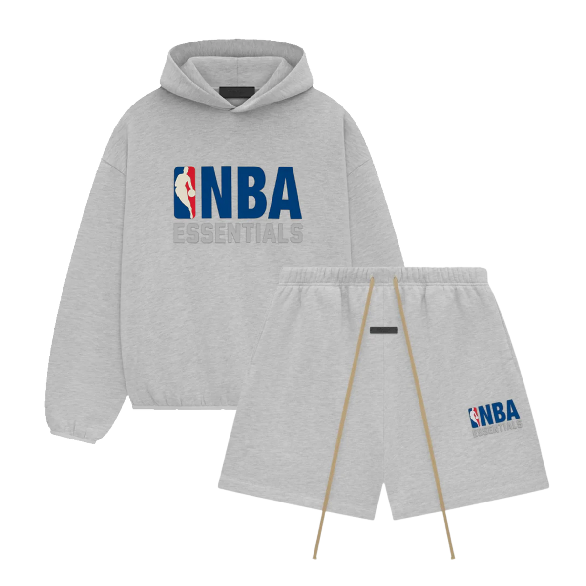 Fear of God Essentials NBA Light Heather Hoodie + NBA Light Heather Korte Broek