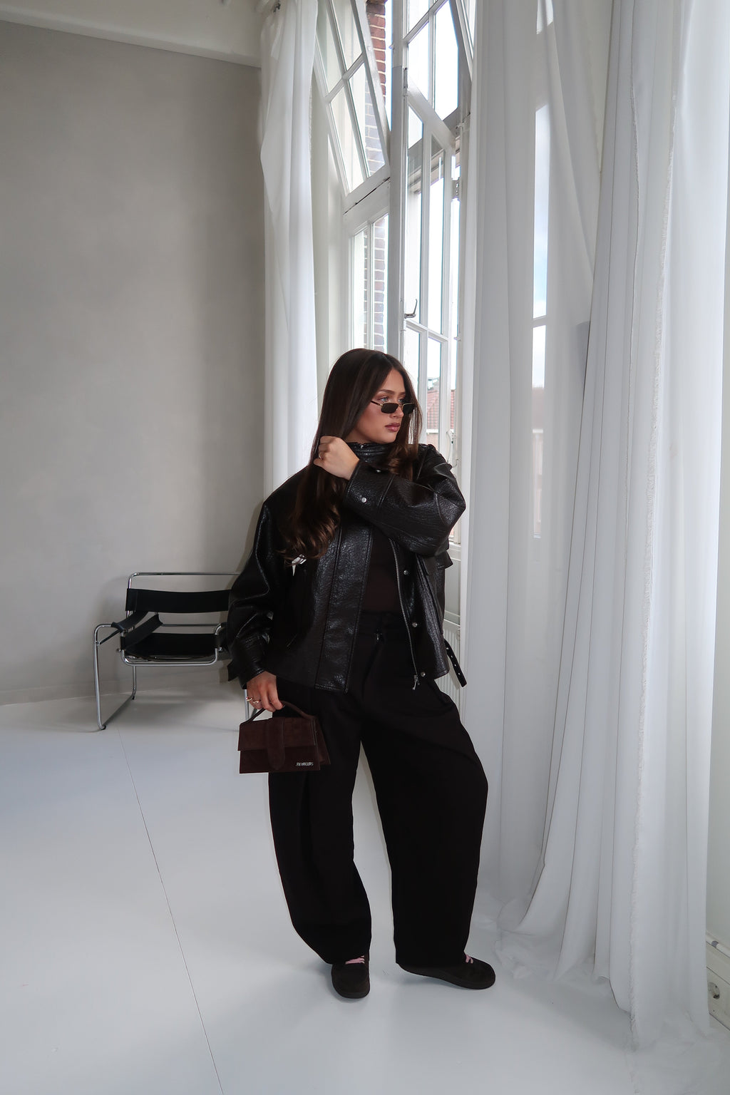 Jacquemus Le Grand Bambino Croco Dark Brown