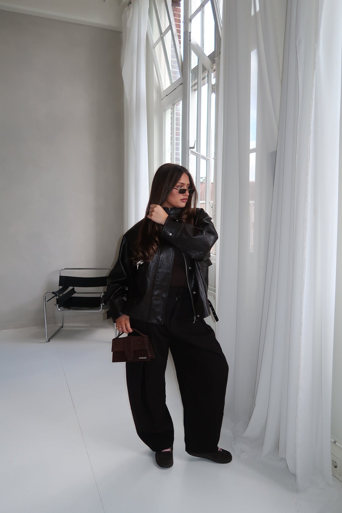 Jacquemus Le Grand Bambino Croco Dark Brown