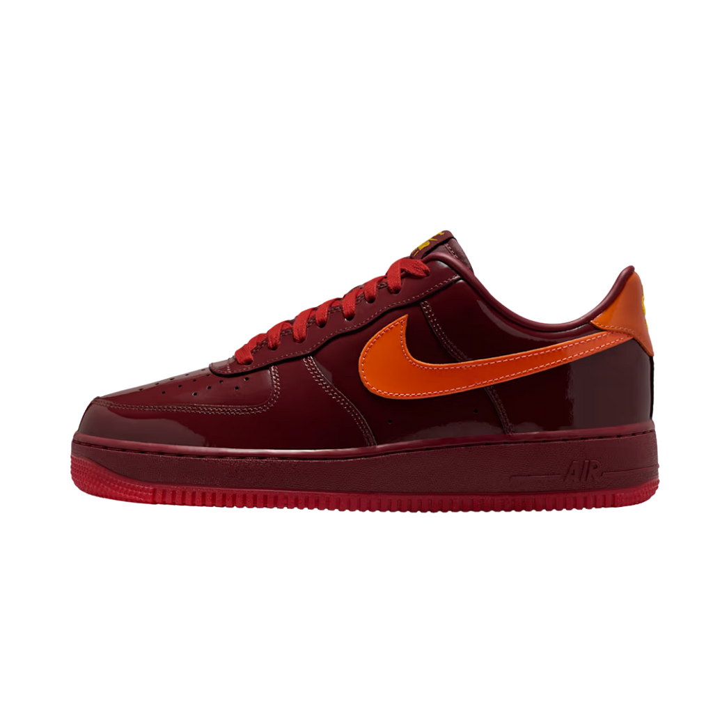 Nike Air Force 1 Low Patent Leather Dark Team Red Safety Orange