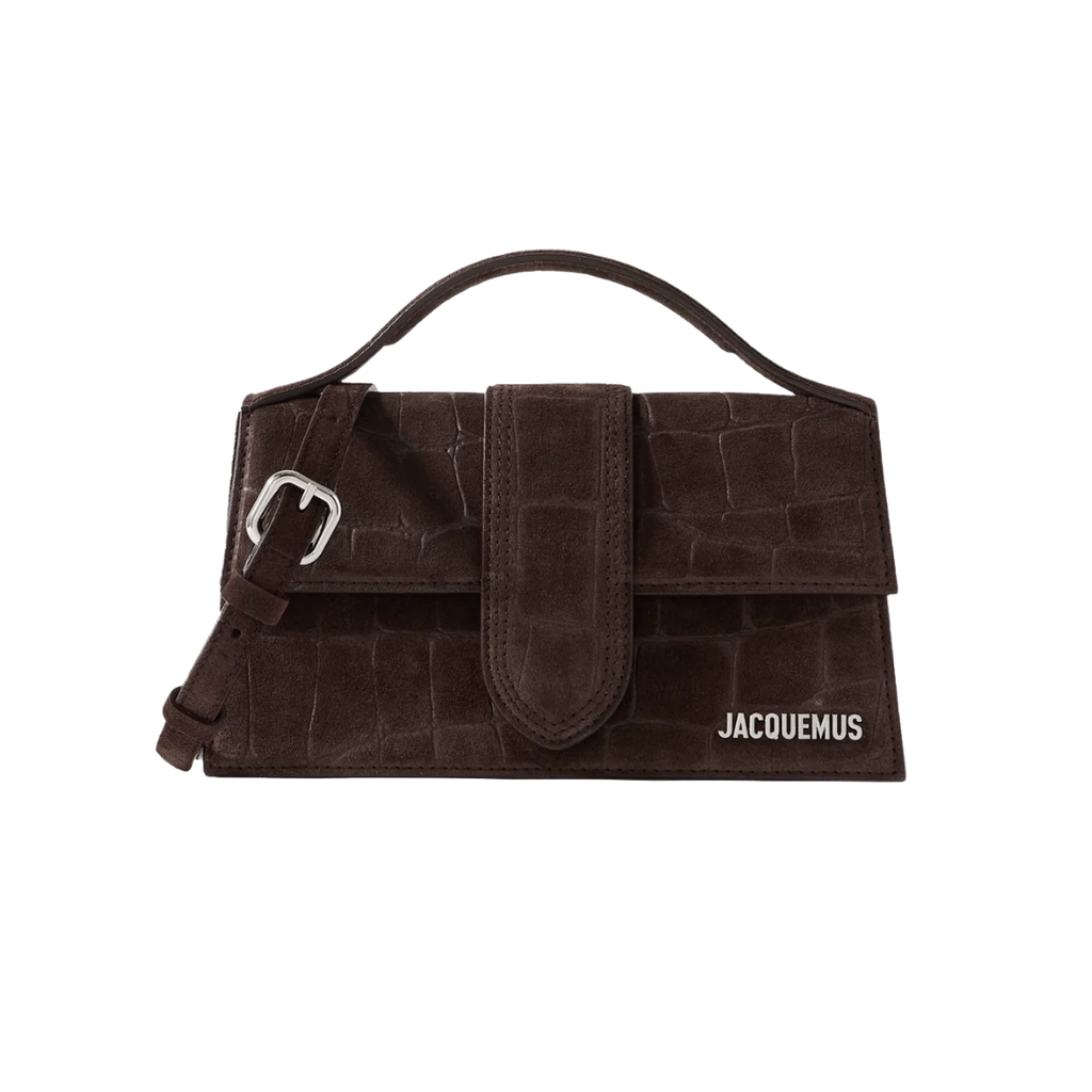 Jacquemus Le Grand Bambino Croco Dark Brown