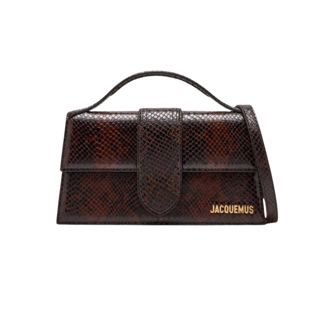 Jacquemus Le Grand Bambino Python dark
