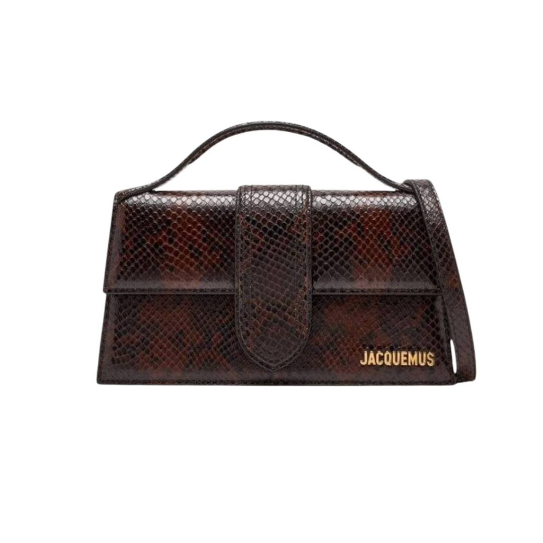Jacquemus Le Grand Bambino Python dark