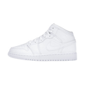 Air Jordan 1 Mid Triple White Tumbled Leather
