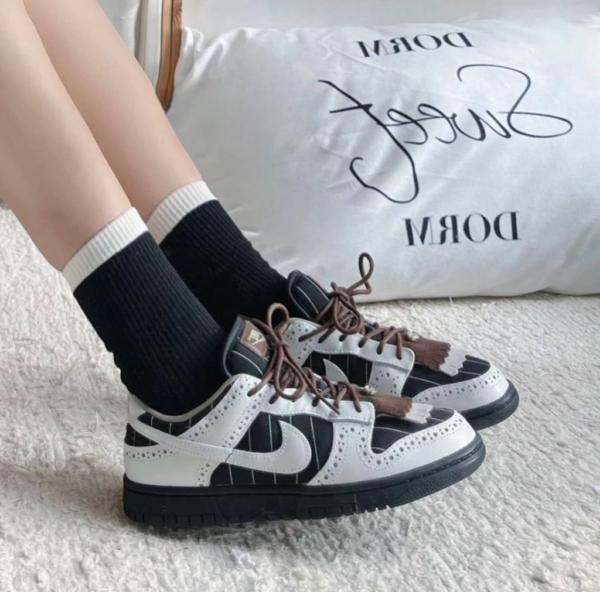 Nike Women's Sneakers Dunk Low LX Brogue Pinstripe