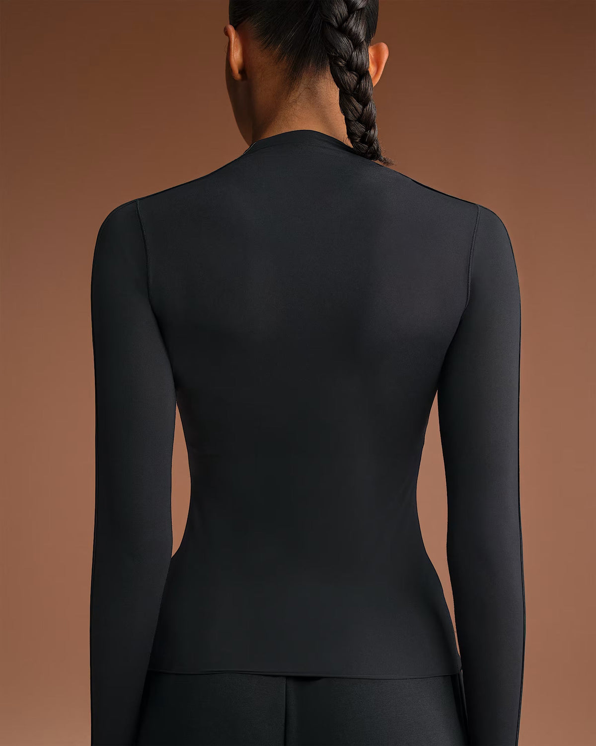 Nike x SKIMS Women's Weightless Layers Mock Neck Long Sleeve Top Obsidian