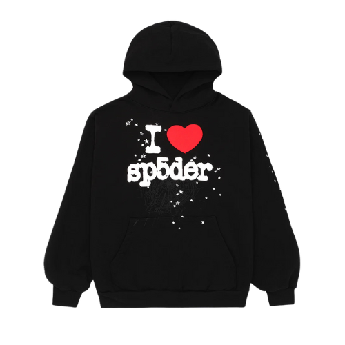 Sp5der I Heart SP5 Souvenir Hoodie Black