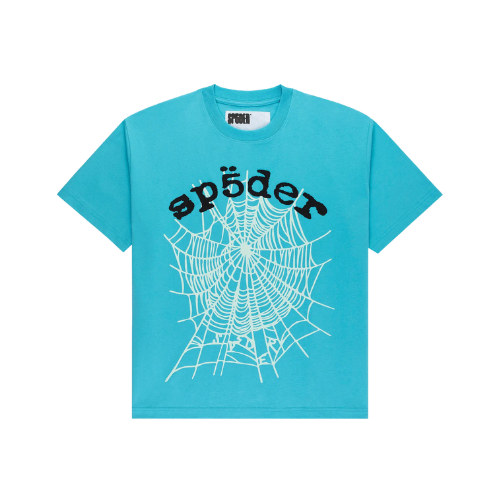 Sp5der OG Web V2 Tee Cyan