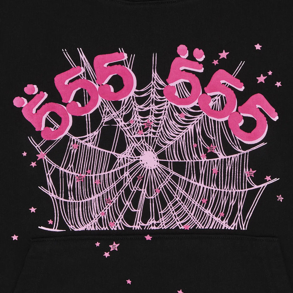 Sp5der Angel Number Hoodie Black