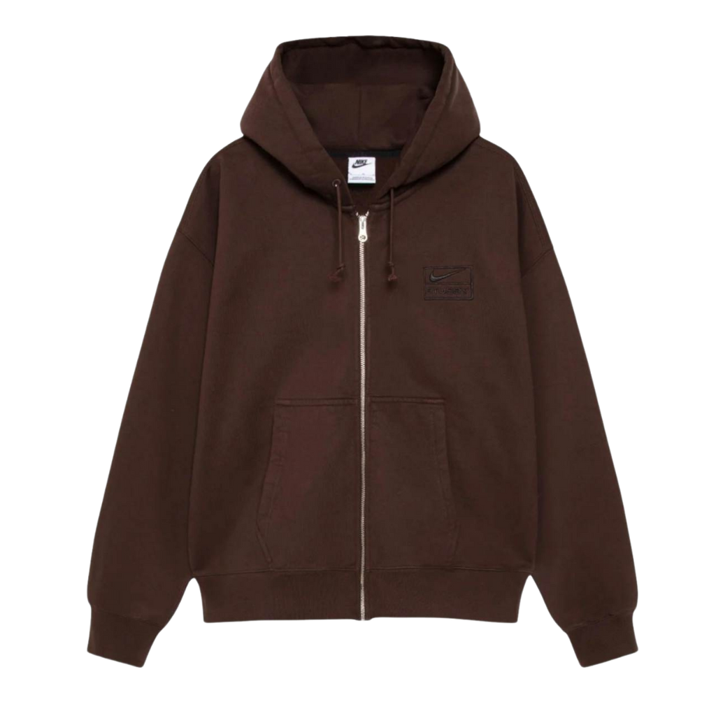 Stussy x Nike Stone Washed Fleece Zip Hoodie (FW25) Dark Cinder