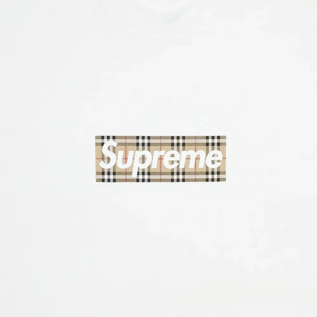 Supreme Burberry Box Logo Tee White