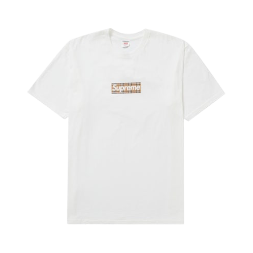 Supreme Burberry Box Logo Tee White