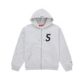 Supreme Devil S Logo Zip Up Hooded Sweatshirt Ash Grey