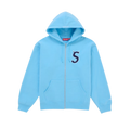 Supreme Devil S Logo Zip Up Hooded Sweatshirt Light Blue