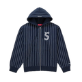 Supreme Devil S Logo Zip Up Hooded Sweatshirt Stripe