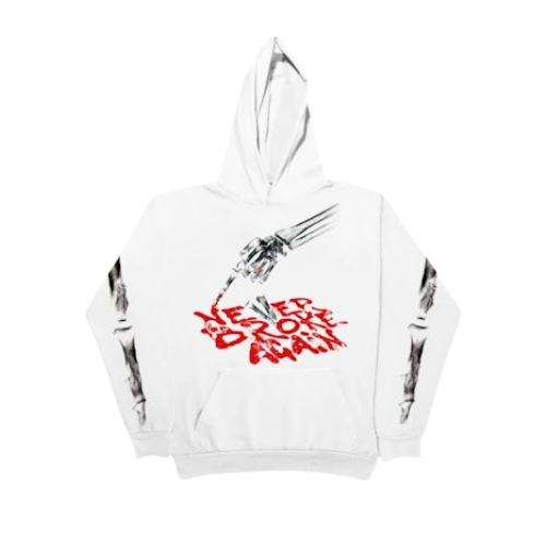 Vlone x Never Broke Again Bones Hoodie White