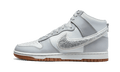 Nike Dunk High Retro Chenille Swoosh White Grey