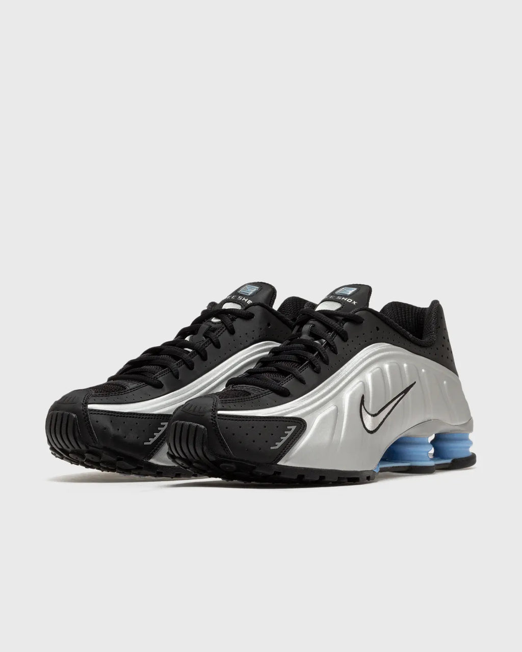 Nike Shox R4 Metallic Silver Black Psychic Blue