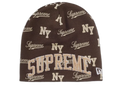 Supreme New Era Monogram Beanie Brown